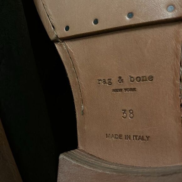 NWOB Rag & Bone Black Waxy Calf Suede Holly Ankle Boots SIze 38 - Picture 9 of 9